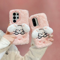 Nouvelle Housse Hiver en Peluche Douce et Moelleuse pour iPhone 11 12 13 14 15 16 17 18 Pro Max Plus – Étui de Téléphone Portable – Cadeau pour Fille
