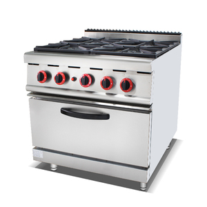 Cuisinière à gaz commerciale OEM à 4 brûleurs, four encastré industriel, armoire en acier inoxydable - Product Image 1