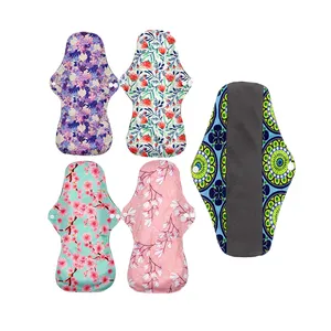 Serviettes Hygiéniques Lavables et Réutilisables pour Femmes, en Coton Respirant et <span class=keywords><strong>Charbon</strong></span> <span class=keywords><strong>de</strong></span> <span class=keywords><strong>Bambou</strong></span> - Product Image 1
