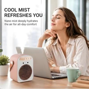 Nuevo Ventilador de <span class=keywords><strong>Aire</strong></span> <span class=keywords><strong>Acondicionado</strong></span> Portátil Recargable por USB, Mini Ventilador de Escritorio con Asa, Pantalla Digital, Enfriador de <span class=keywords><strong>Aire</strong></span> con Rociador - Product Image 2