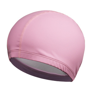 Gorro de Natación Personalizado con Logotipo, Recubrimiento de Cuero PU y Nailon, Protección para los Oídos, para Cabello Largo, Gorro de Natación Clásico Plano - Product Image 1