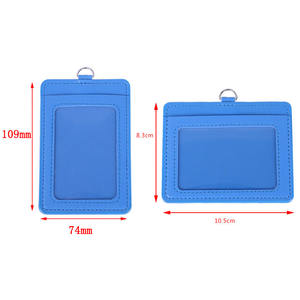 Porta Tarjetas <span class=keywords><strong>de</strong></span> Identificación Vertical y Horizontal <span class=keywords><strong>de</strong></span> Cuero PU, Porta Llaves <span class=keywords><strong>de</strong></span> Doble Cara, Porta Tarjetas <span class=keywords><strong>de</strong></span> Crédito Delgadas con Acceso al Nombre, Estuche para Tarjetas con Llavero - Product Image 2