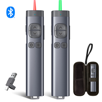 Présentateur sans fil Norwii N97s avec laser physique, laser numérique, fonction de mise en évidence et loupe, télécommande 2,4 GHz 100 m pour PowerPoint