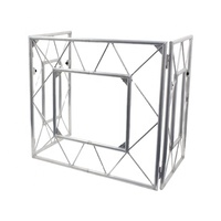 Structure de scène DJ portable en alliage d'aluminium à assemblage rapide pour événements et concerts, avec treillis pliable en contreplaqué, présentoirs carrés et triangulaires, et palettes en verre, certifiée TUV