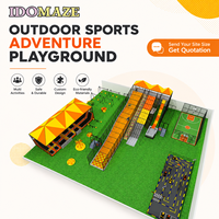 Aire de jeux sportive extérieure commerciale non motorisée, centre d'aventure pour enfants personnalisé avec plusieurs zones de jeux