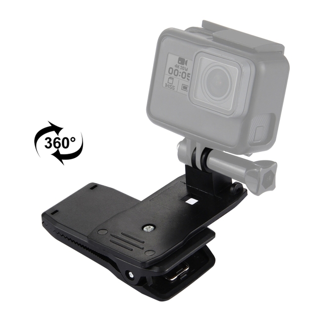 PULUZ 360 Degree Rotating Backpack Hat Rec-mounts Quick Release Clamp Mount for GoPro, Insta360, DJI Action Sport Camera