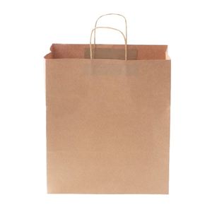 Wholesale Custom Packaging Craft Brown Kraft Paper Shopping Bag <b>Extra</b> <b>Large</b> Wide Base Bottom Kraft Paper Bags for Pizza - Product Image 2