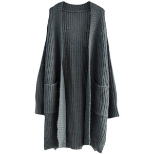 Femmes ample tout match à manches longues <span class=keywords><strong>mi</strong></span>-<span class=keywords><strong>long</strong></span> genou pull manteau automne hiver à la mode tricoté <span class=keywords><strong>Cardigan</strong></span> solide épais - Product Image 5