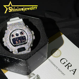 アイスアウト ジュエリー 925シルバー モアサナイトダイヤモンド DW6900 ウォッチケース ダイヤモンドテスター合格 アイスアウト ウォッチベゼル - Product Image 5