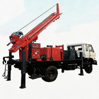 Foreuse de puits d'eau montée sur camion, alimentée au diesel, fiable, avec moteur de boîte de vitesses, machine de forage profond hydraulique de 300 m pour puits communautaires