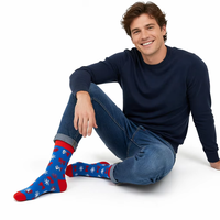 Chaussettes en coton tendance pour hommes, motif jacquard classique de Noël, chaussettes décontractées pour les fêtes d'hiver, idéales pour offrir