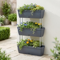 Jardinière verticale en plastique de haute qualité avec tube de support métallique et réservoir, pot de fleurs pour balcon – Vente en gros