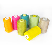 Fil à coudre en polyester filé à la main 40/2 40/3, teint en tube plastique, plus de 1200 couleurs