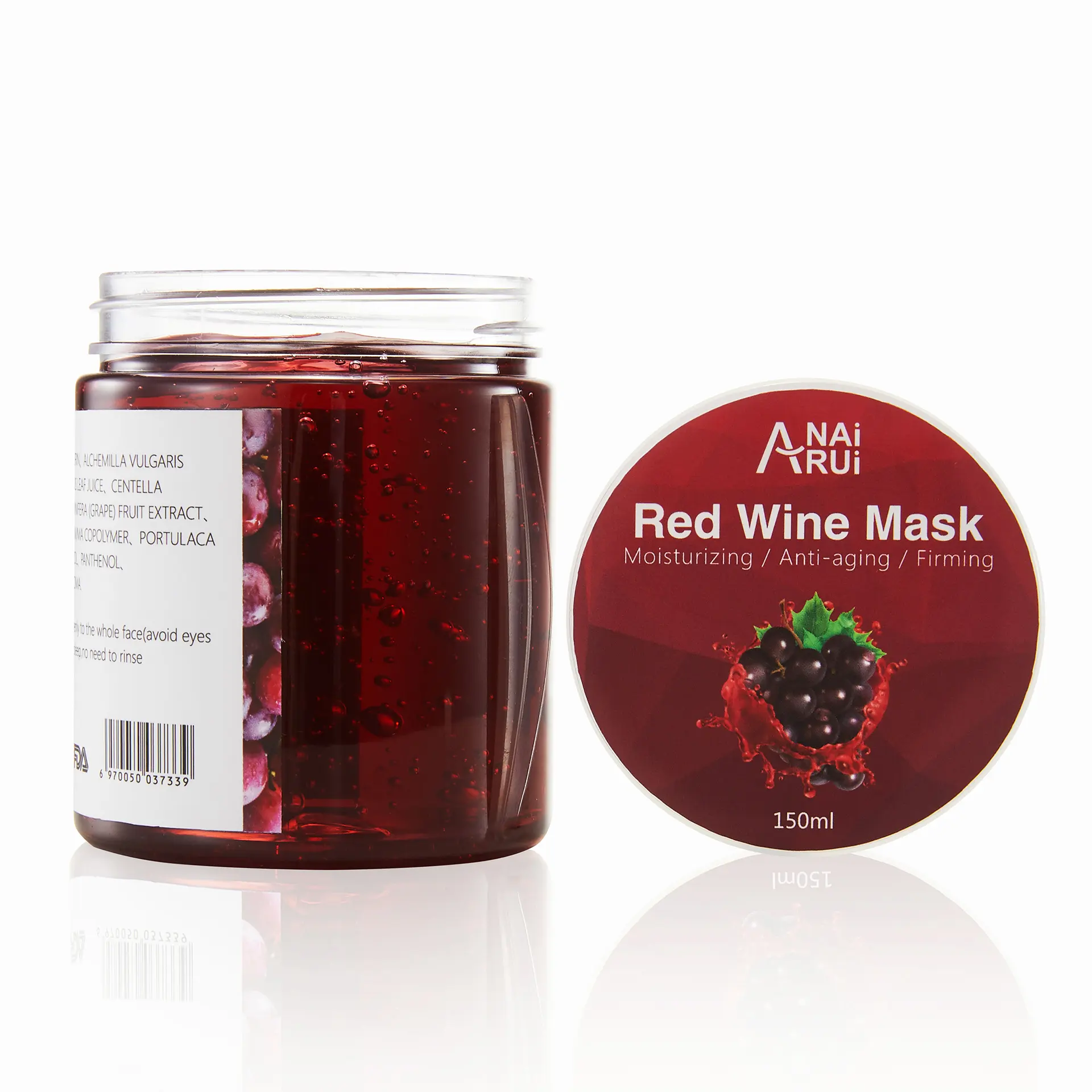 Mascarillas yüz güzellik kırmızı şarap yüz maskesi kırışıklık karşıtı aydınlatıcı nemlendirici kırmızı şarap uyku hidro jöle maskesi