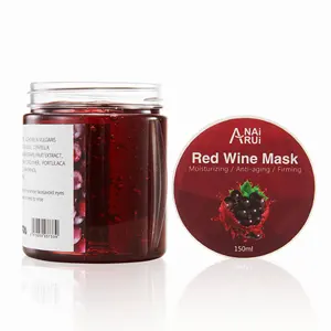 Mascarillas Viso Vino Rosso di Bellezza Maschera per Il Viso Anti Rughe Alleggerimento Idratante Vino Rosso Sonno idro maschera di gelatina