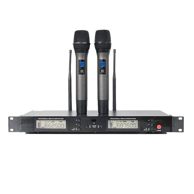 A11 Dual Channel Handheld Wireless Microphone UHF Adjustable