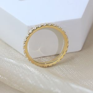 Pastone ghiacciato Moissanite 2mm di pietre rotonde anello anello Vvs anello di corrispondenza con diamante anello di fidanzamento di nozze regalo di gioielli per anniversario - Product Image 3