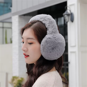 イヤーマフ冬用暖かい毛皮かわいい耳保護無地 - Product Image 5