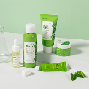 Produtos Cosméticos para Cuidados com a Pele Antienvelhecimento Clareador Chá Verde Colágeno Sérum Facial Essência Creme Kit Skincare - Product Image 5