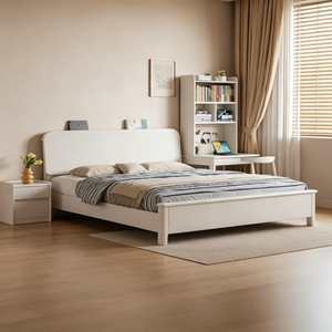 Minimalist <b>Queen</b> <b>Size</b> Storage <b>Bed</b> <b>Frame</b> with MDF Panel and Fabric Upholstery - Product Image 4