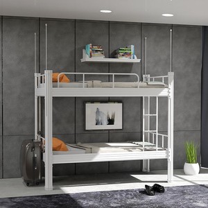 Высококачественная металлическая двухъярусная кровать в современном стиле, двуспальные железные кровати для взрослых, для спальни, школьного отеля, больничного и общежития - Product Image 4