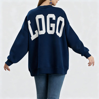 Sweat-shirt à capuche oversize en molleton pour femme, col rond, avec logo personnalisé, broderie frontale et imprimé, délavage acide, collection automne