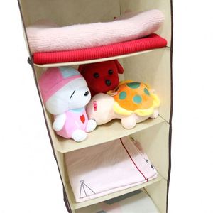 Household Items 5 Tiers <b>Collapsible</b> Cloth Hanging Shelf for Closet <b>Storage</b> Organizer - Product Image 3