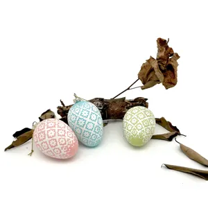 제조 업체 유리 부활절 달걀 부활절 달걀 유리 펜던트 창조적 인 페인트 계란 모양의 유리 장식