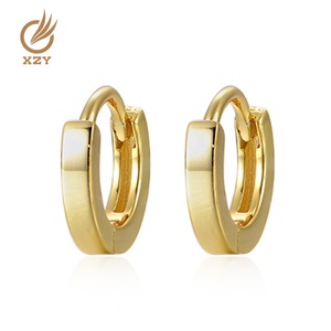 Orecchini a Cerchio Minimalisti XZY in Argento Sterling 925 Placcato Oro per Donne, Misure 5/6/7/8/9/10/12mm - Product Image 4