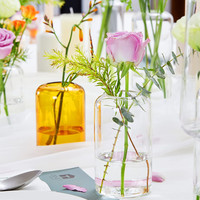 Ensemble de 3 petits vases minimalistes en verre transparent pour centres de table de décoration intérieure