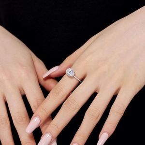 Dylam Classic Fine Jewelry 925 Sterling <b>Silver</b> Rhodium Plated Oval Shape 2ct 5A Cubic Zirconia <b>Eternity</b> Band Women Jewelry <b>Rings</b> - Product Image 5