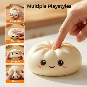 Jouets anti-stress très demandés pour se détendre et se reposer : Grande boule anti-stress en forme de boulette avec cuiseur vapeur, boulette souple colorée - Product Image 2