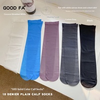 OEM 2026 Nouvelle Collection – Chaussettes Hautes Femme Effet Glacé Respirantes en Nylon 10D à Compression, Couleurs Unies, Printemps/Été