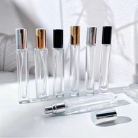 Flacons de parfum rechargeables en verre, forme carrée ou ronde, atomiseurs, échantillons de parfum, 10 ml, 15 ml, flacon de parfum rectangulaire fin vide