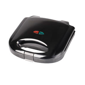 Machine à sandwich carrée noire bon marché de 750 W pour 2 tranches, pour un usage domestique - Product Image 1