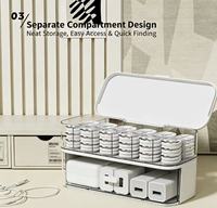 Boîte de rangement de bureau en plastique à couvercle rabattable multi-compartiments, choix populaire, pour commode, cosmétiques et petits objets divers