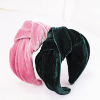 Nouveau solide coloré velours femmes tissu élastique noué bandeau chaud populaire Europe et amérique bandeau de cheveux accessoires ornement