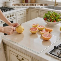 Acryl Fruit Groente Gereedschap Snijplank Aanrecht Lip Transparante Aanrechtbeschermer Antislip Keuken Esthetische Decor Accessoires
