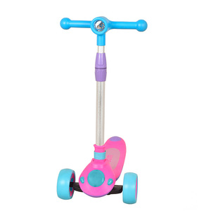Childrens Scooter Foldable Height Adjustable For 3 6 Years Old Kids Pink Blue <b>Three</b> Wheel Design - Product Image 4
