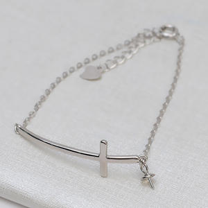 S925 Silver Women's Cross Hair <b>Bracelet</b> with 6-10 Pearl DIY Jewelry Accessories Empty Tray <b>Fashion</b> <b>Charm</b> <b>Bracelets</b> Tide 1613 - Product Image 4