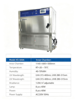 Chambre d'essai d'accélération de vieillissement UV 220 V 6 kW IP65, machine de test de précision pour textiles, plastiques et bois en laboratoire