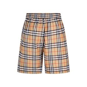 Luxury Khaki Plaid Men Mid Bermuda Shorts Bur berry High Quality Casual Summer Beach <b>Drawstring</b> Breathable Quick Dry Fashion - Product Image 2