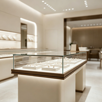 Vitrine de Luxe Incurvée Personnalisée pour Bijoux avec Éclairage LED – Solution Complète Tout-en-un pour l'Aménagement de Boutiques de Bijouterie en Centre Commercial