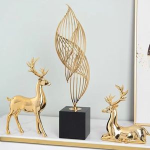 Adornos de Alce Electrochapados de Lujo Moderno al por Mayor, Decoración de Ciervo en Oro y Plata para Sala de Estar, Mueble de TV y Recibidor - Product Image 4