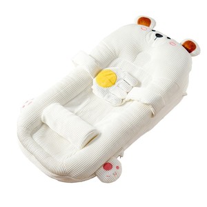 <span class=keywords><strong>Lit</strong></span> bébé multifonctionnel pour co-dormir 0-6 mois 90x46cm avec housse en tissu rayé respirant, rembourrage en coton PP <span class=keywords><strong>et</strong></span> éponge - Product Image 4