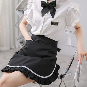 Tablier rétro mignon à volants pour <span class=keywords><strong>femme</strong></span>, costume <span class=keywords><strong>de</strong></span> serveuse, cosplay, déguisement <span class=keywords><strong>de</strong></span> <span class=keywords><strong>femme</strong></span> <span class=keywords><strong>de</strong></span> chambre pour Halloween, tabliers pour la cuisine et la cuisson - Product Image 4