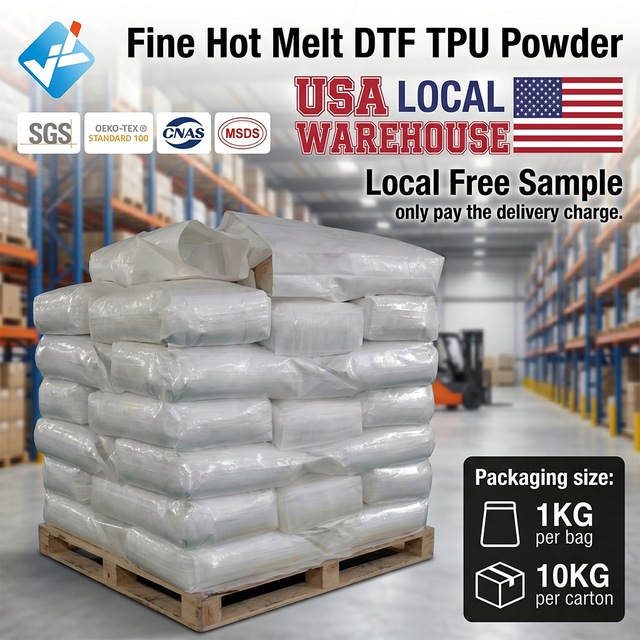 25kg/Bag DTF Powder USA Warehouse 10kg Per Carton Hot Melt Adhesive White TPU Powder for Ink Transfer DTF Printer