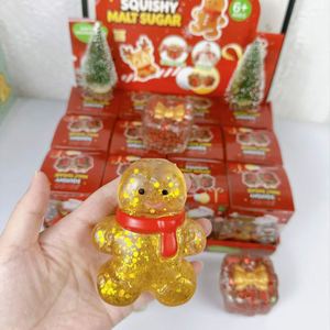 Jouet anti-stress de Noël en maltose, mignon bonhomme de neige, cerf, homme en pain d'épices, jouet souple scintillant pour cadeaux Likewinner PU/TPR - Product Image 2