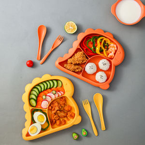 ชุดเครื่องใช้บนโต๊ะอาหารลายไดโนเสาร์น่ารักชุดเครื่องใช้บนโต๊ะอาหารสำหรับเด็กช้อนส้อมชามซุปอาหารสำหรับเด็ก - Product Image 4