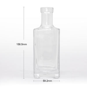 Botellas de licor de vidrio cuadradas de 750ml <span class=keywords><strong>y</strong></span> 700ml para Vodka Gin Brandy Whisky Tequila Ron <span class=keywords><strong>Mezcal</strong></span> con corcho <span class=keywords><strong>y</strong></span> tapón de rosca - Product Image 2